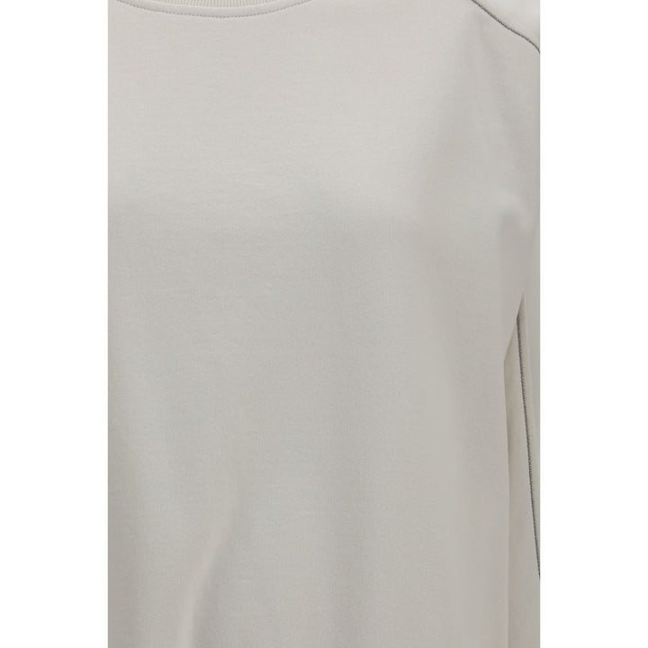 Brunello Cucinelli White Cotton Sweatshirt