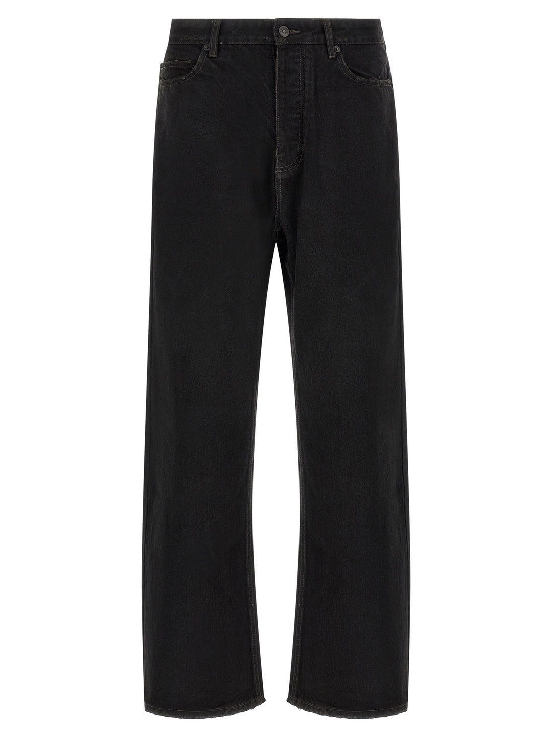 Balenciaga Black Cotton Relaxed Fit Jeans