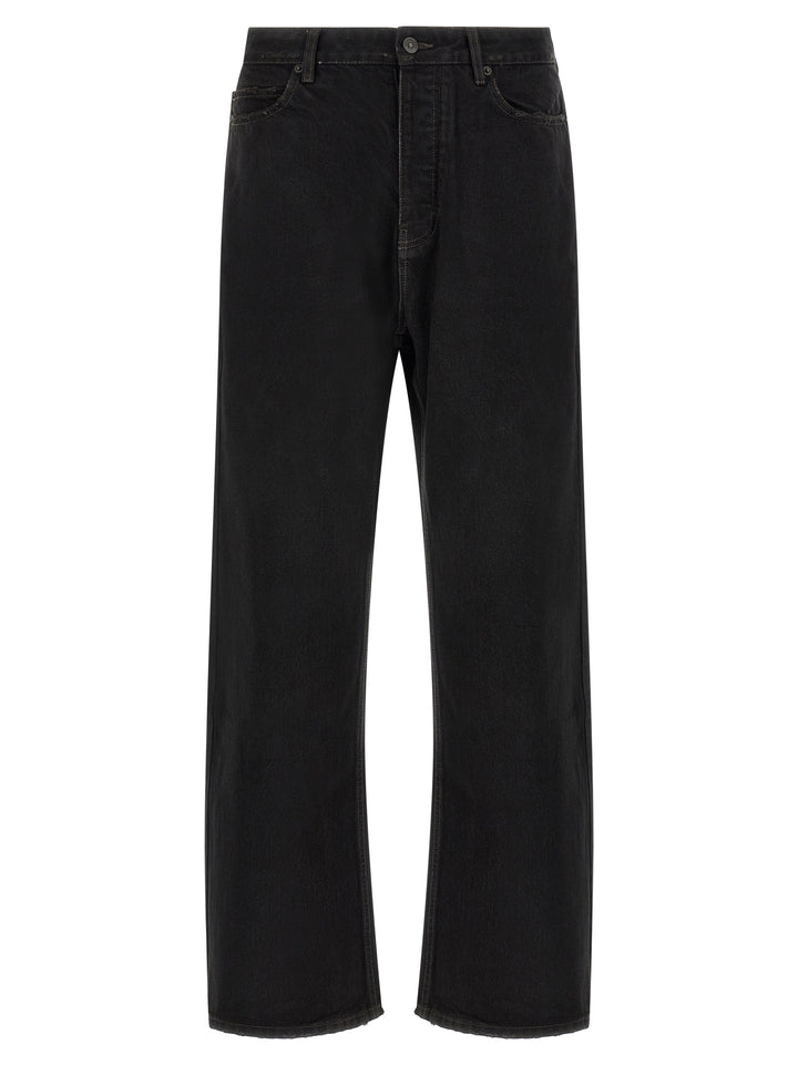 Balenciaga Black Cotton Relaxed Fit Jeans