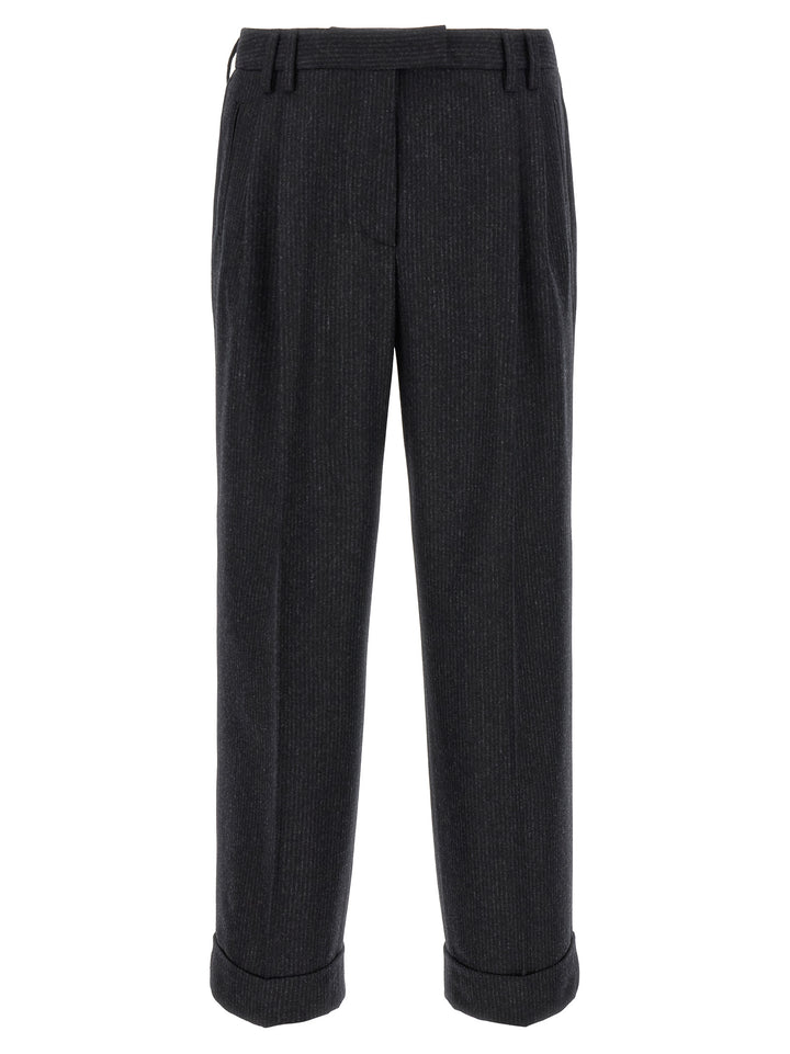 Alberto Biani Gray Wool Casual Pants