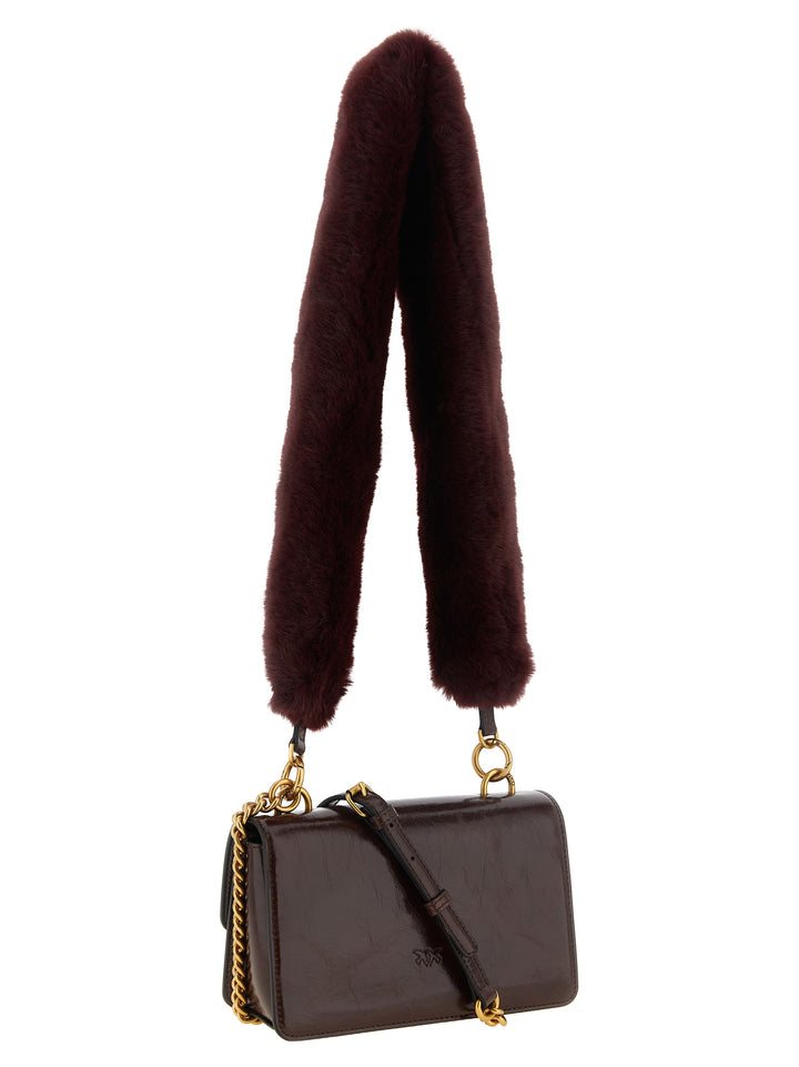 PINKO Bordeaux Calfskin Shoulder Bag