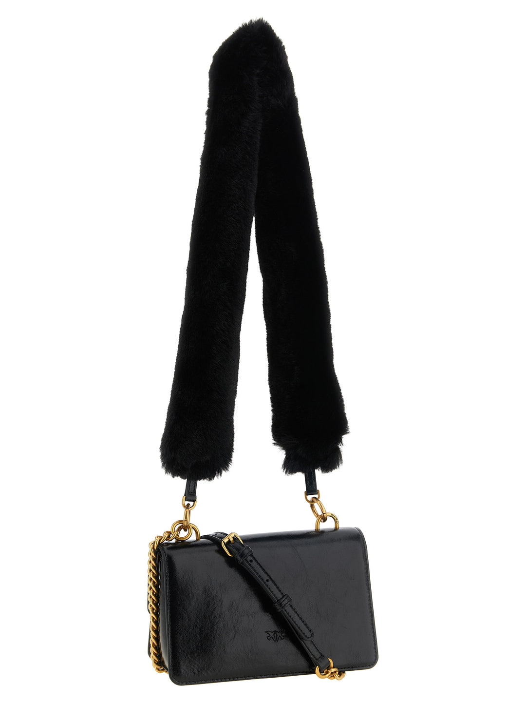 PINKO Black Calfskin Shoulder Bag