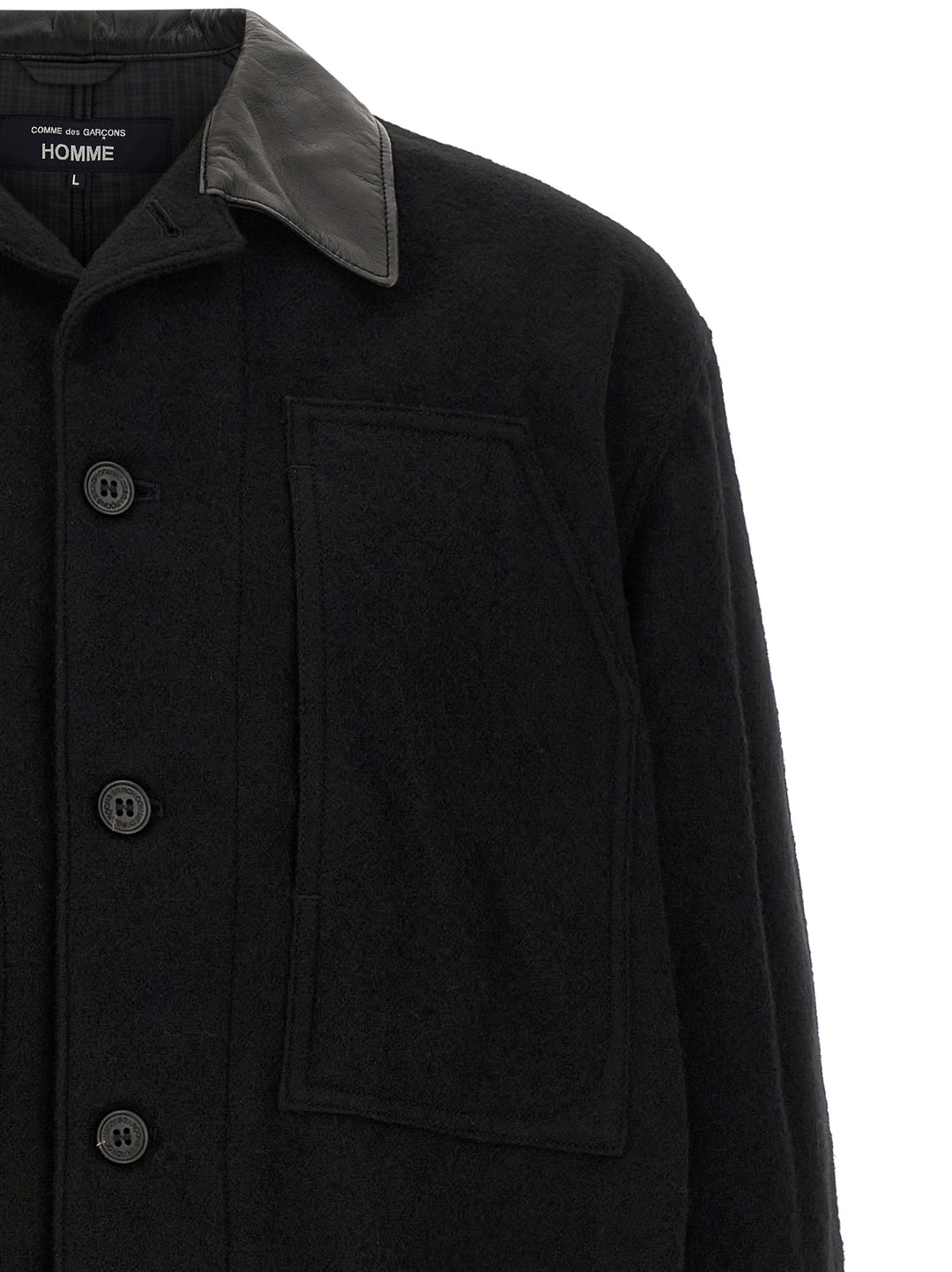 Comme Des Garçons Black Wool Full-Length Jacket