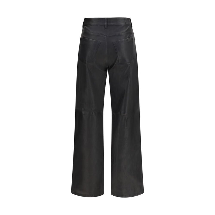 7FOR Black Leather Pants