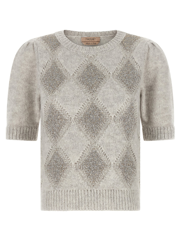 Twinset Gray Marabou Cardigan