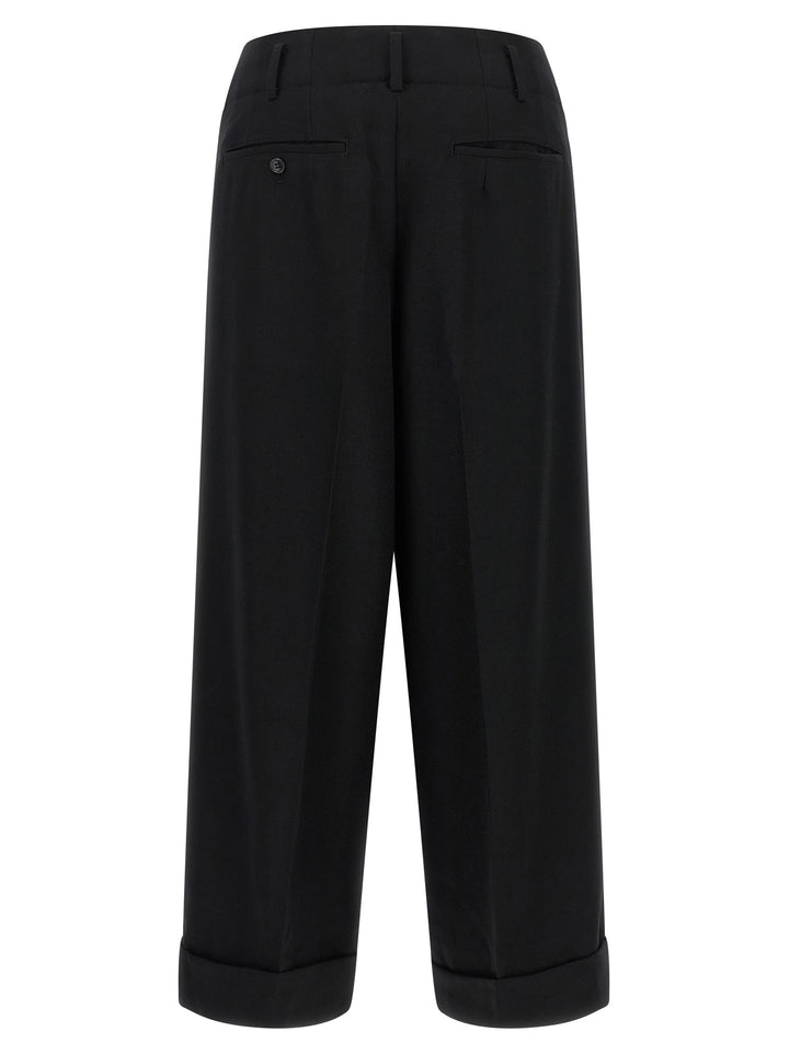 Comme Des Garçons Black Wool Cropped Pants