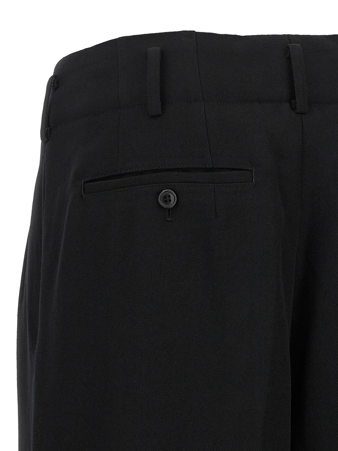 Comme Des Garçons Black Wool Cropped Pants