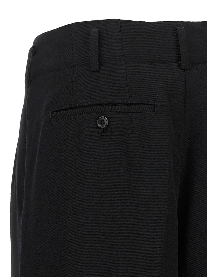 Comme Des Garçons Black Wool Cropped Pants