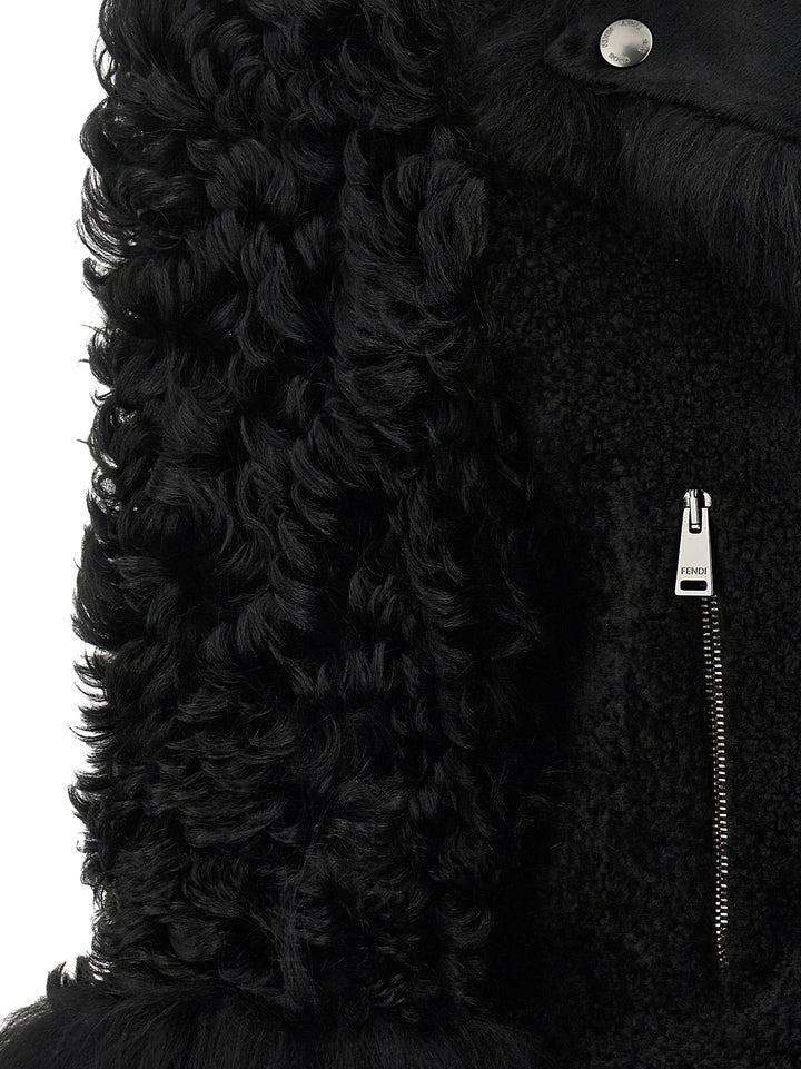 Fendi Black Lamb Leather Biker Jacket