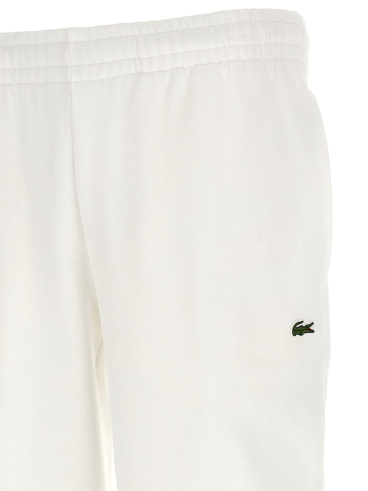 Lacoste White Cotton Joggers (Workout Pants)