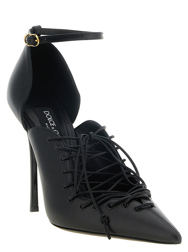 Dolce &amp; Gabbana Black Calfskin High Heel Pumps