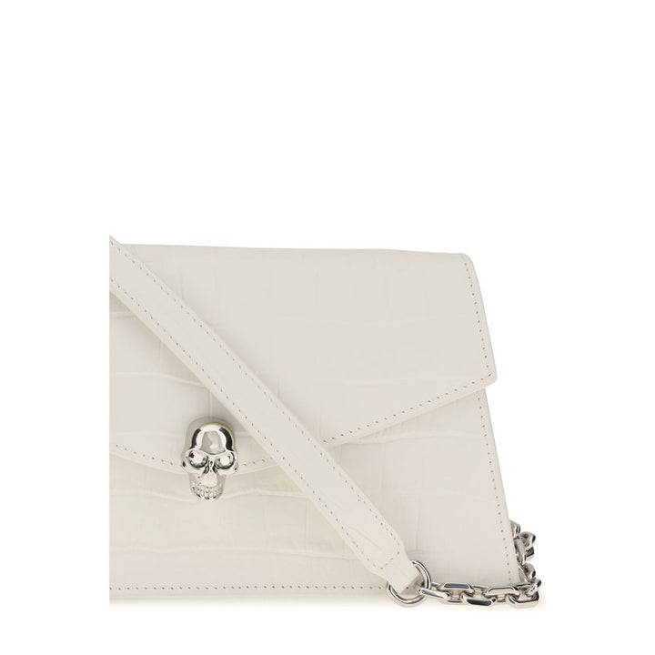 Alexander McQueen White Calf Leather Bos Taurus Shoulder Bag