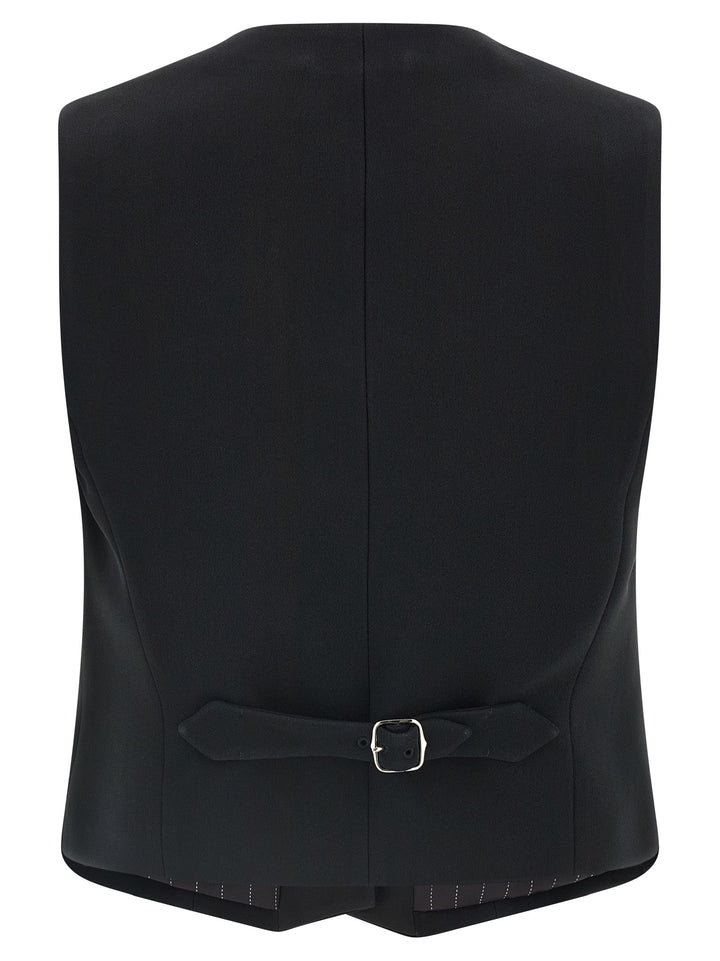 Ermanno Scervino Black Viscose Sleeveless Jacket