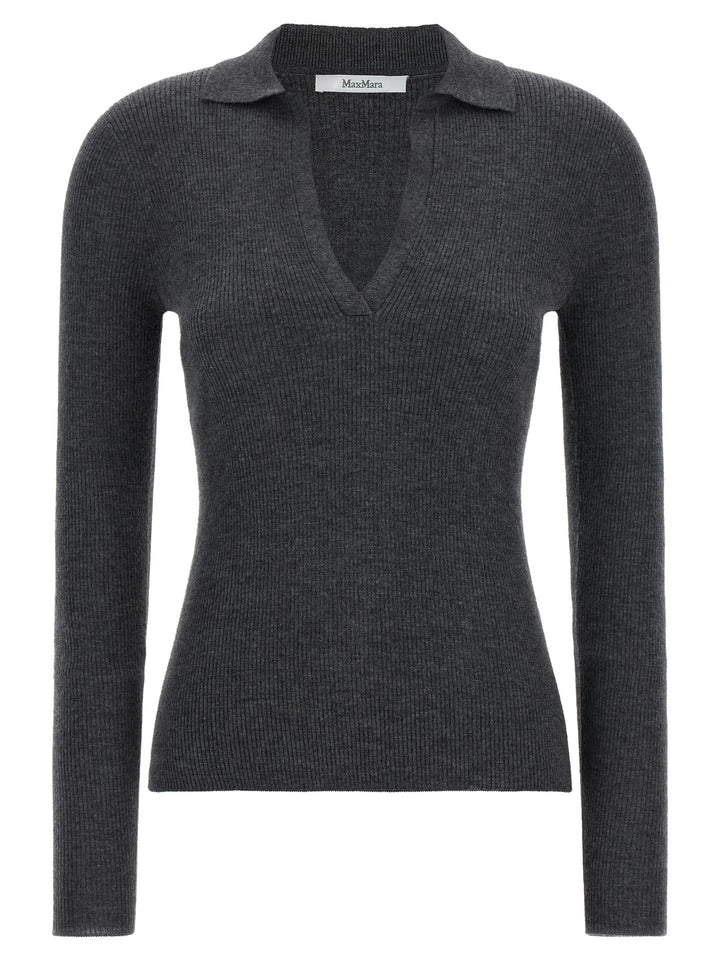 Max Mara Gray Cashmere Polo Shirt