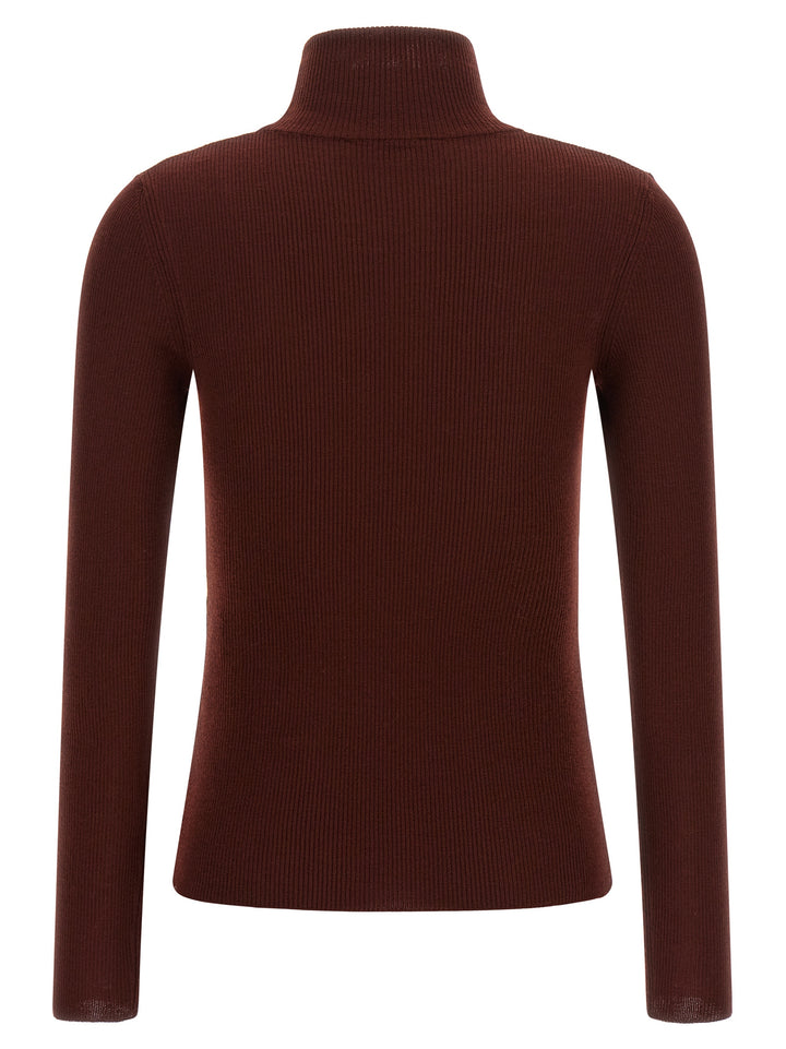Max Mara Bordeaux Virgin Wool Cardigan