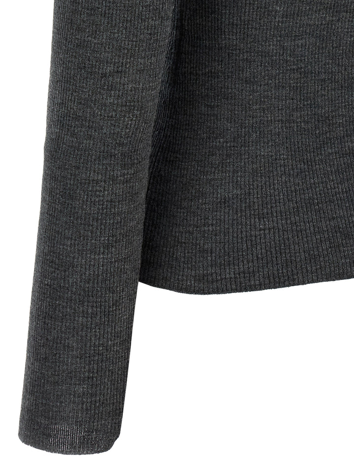 Max Mara Gray Virgin Wool Cardigan