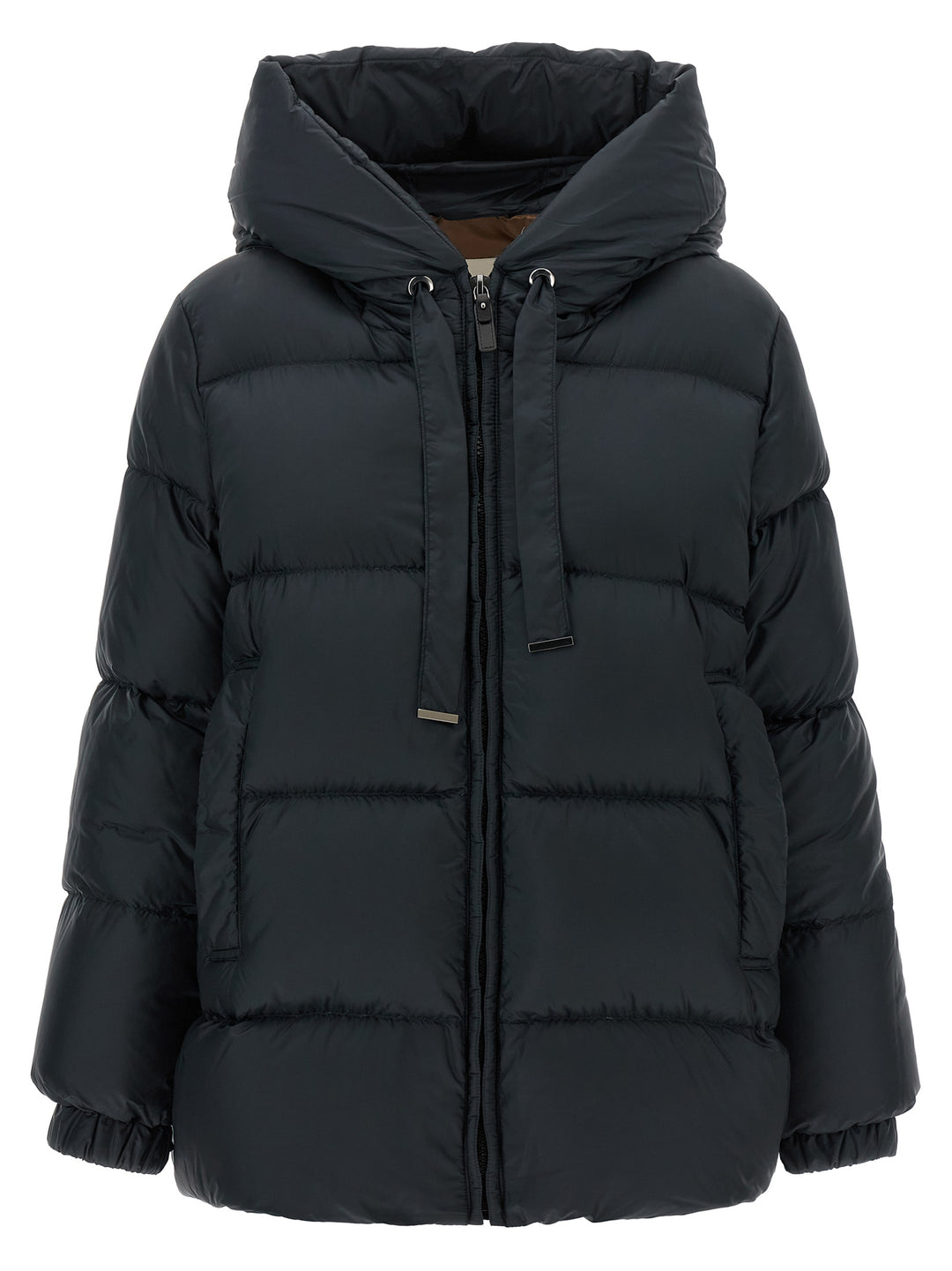 Max Mara Blue Polyester Full-Length Jacket