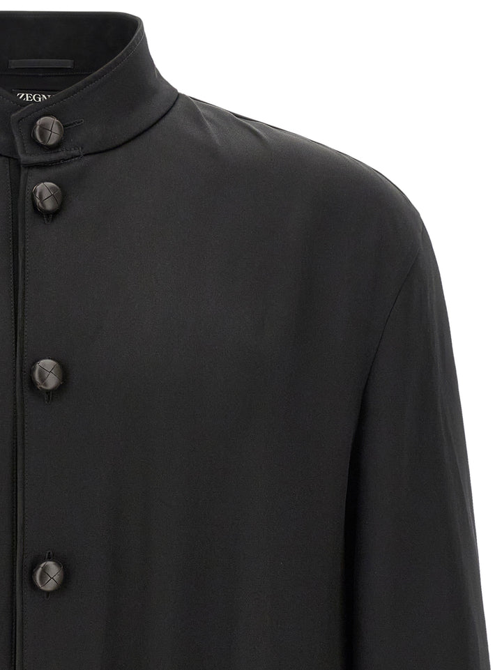 ZEGNA Black Satin Sweatshirt