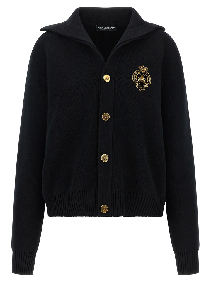 Dolce &amp; Gabbana Black Virgin Wool Cardigan