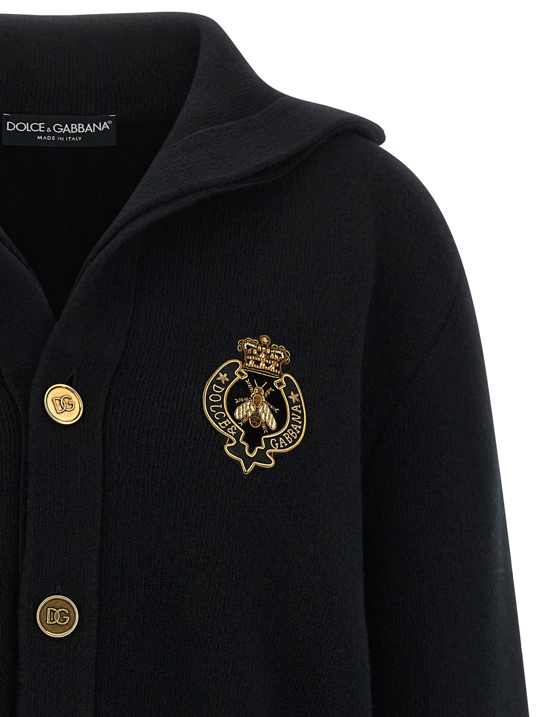 Dolce &amp; Gabbana Black Virgin Wool Cardigan