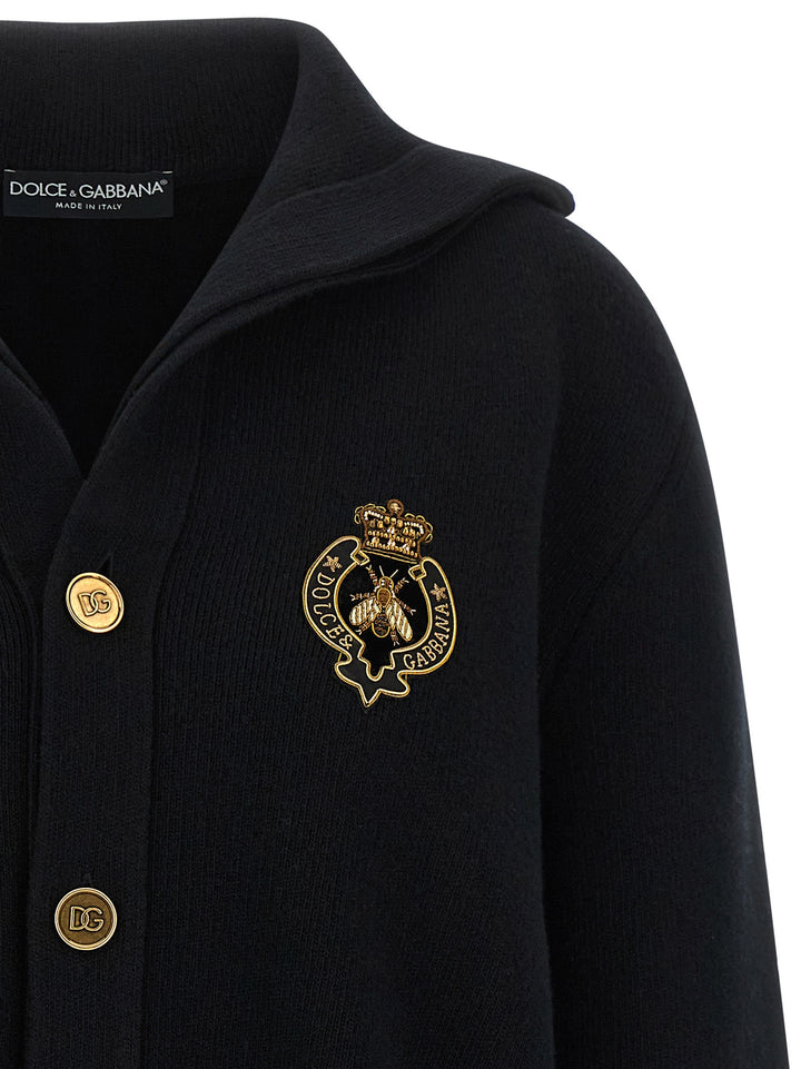 Dolce &amp; Gabbana Black Virgin Wool Cardigan
