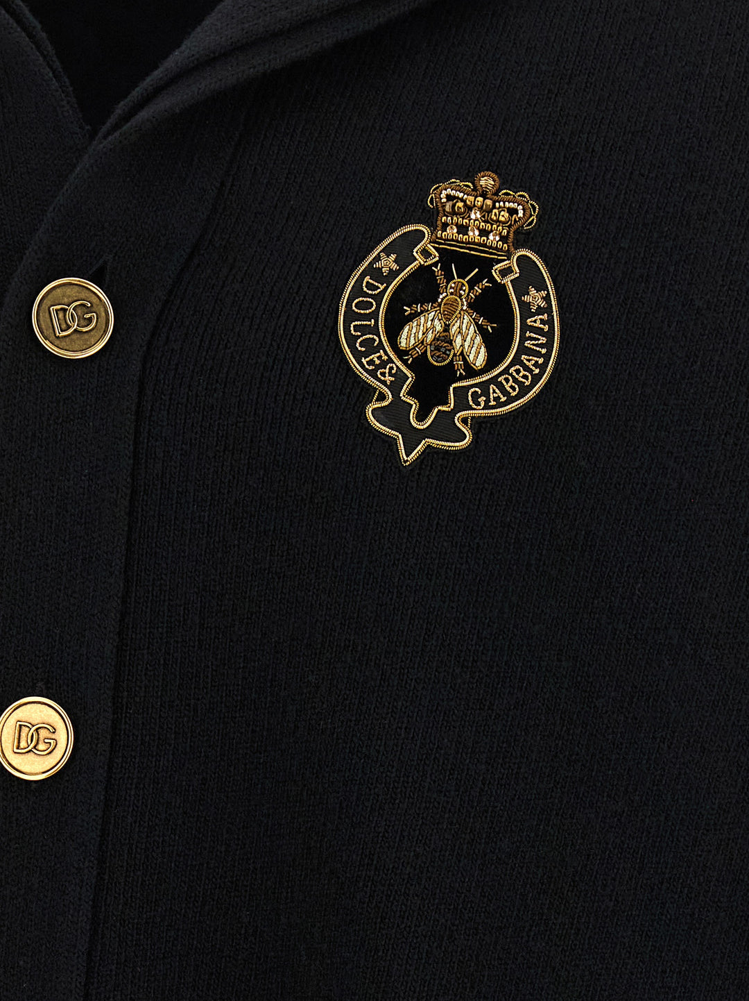 Dolce &amp; Gabbana Black Virgin Wool Cardigan