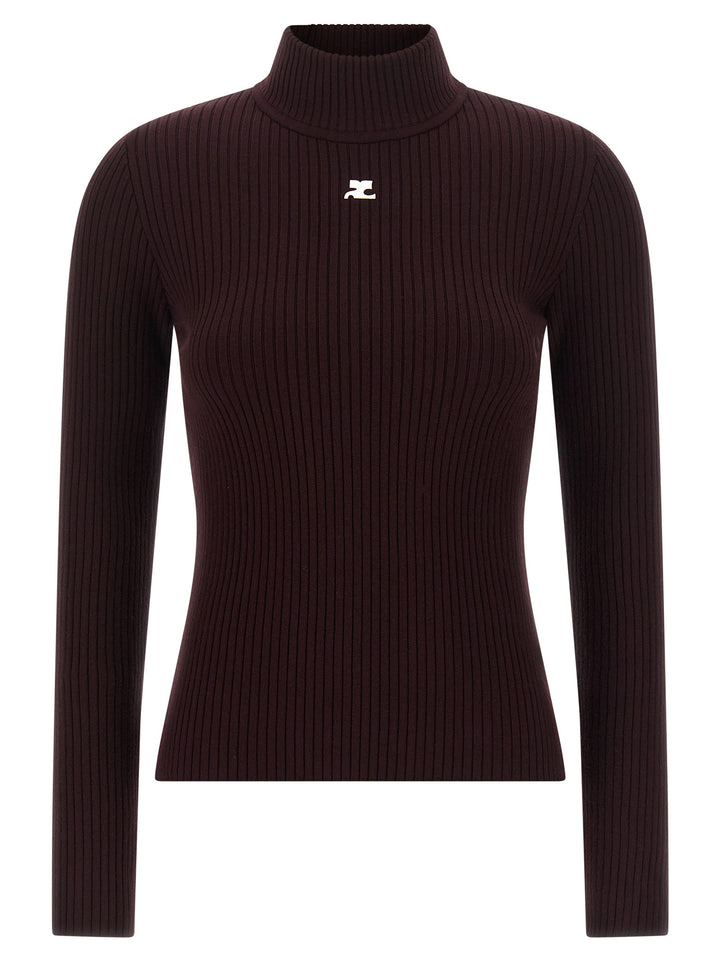 Courrèges Bordeaux Viscose Cardigan
