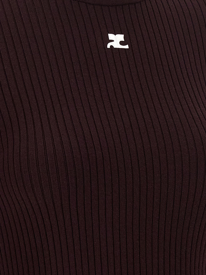 Courrèges Bordeaux Viscose Cardigan