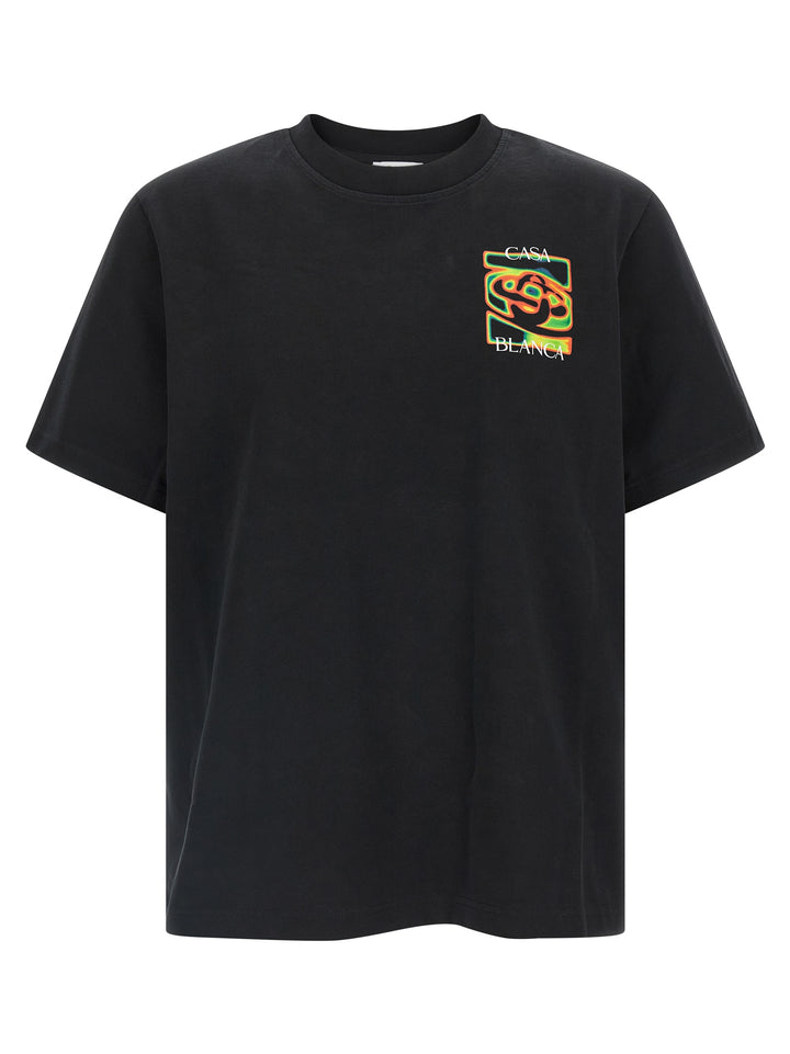Casablanca Black Organic Cotton T-Shirt