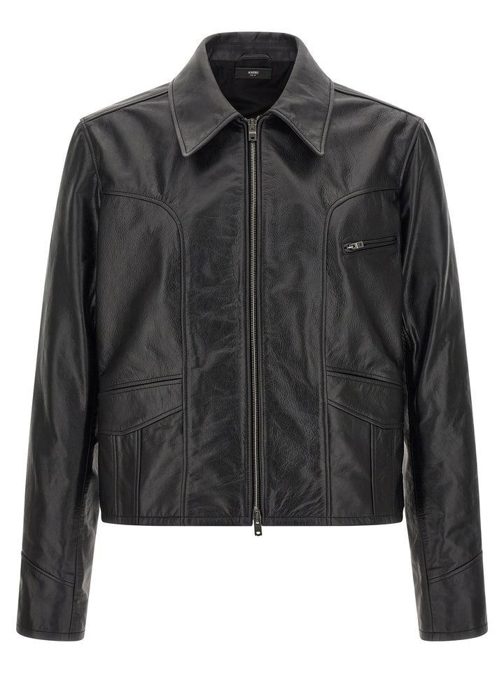 Amiri Black Calfskin Leather Jacket