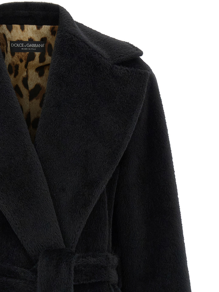 Dolce &amp; Gabbana Black Wool Coat