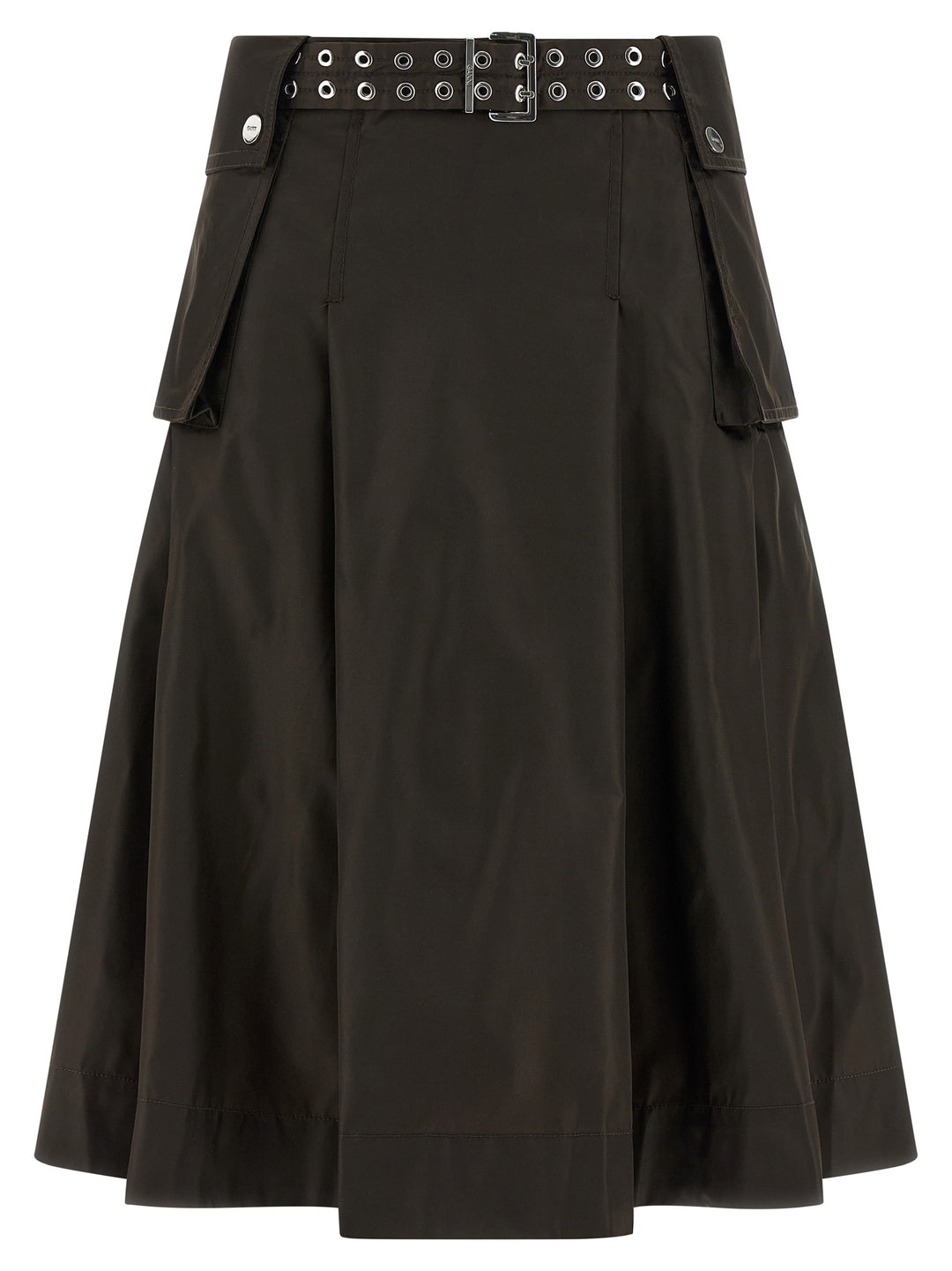 Ganni Brown Polyamide Midi Skirt