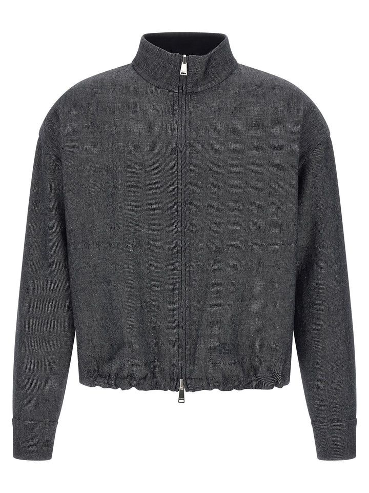 Fendi Blue Linen Denim Jacket