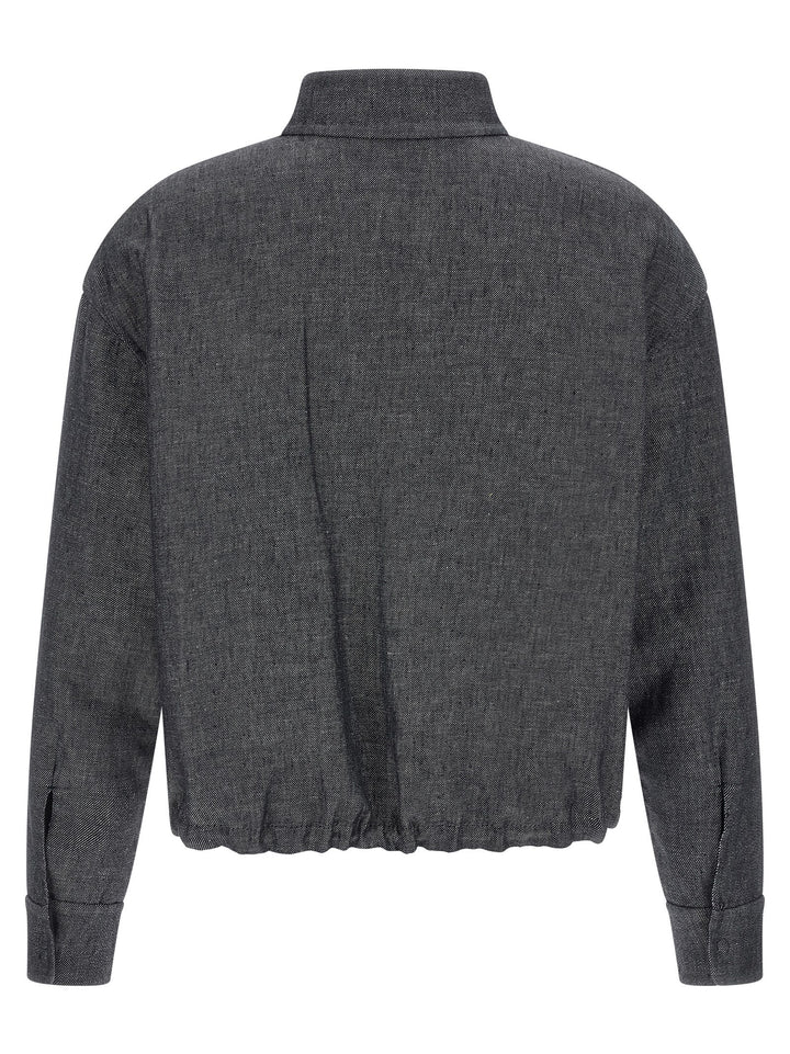 Fendi Blue Linen Denim Jacket