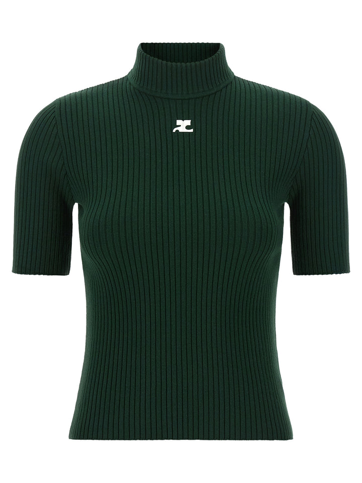 Courrèges Bicolor Viscose Turtleneck