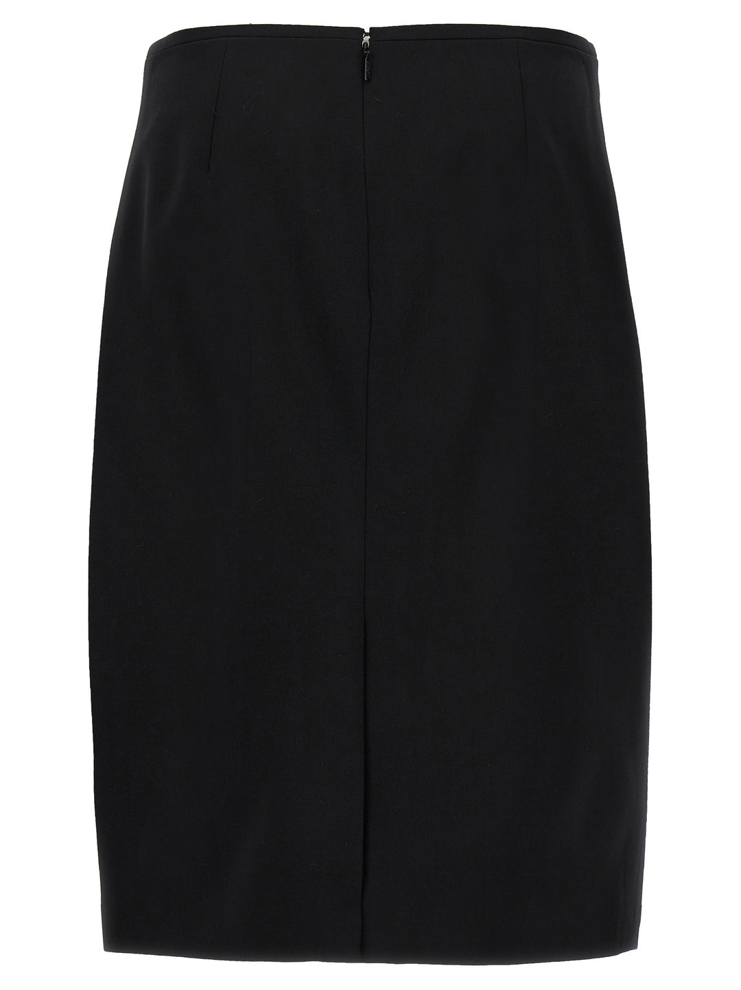 Versace Black Virgin Wool Midi Skirt