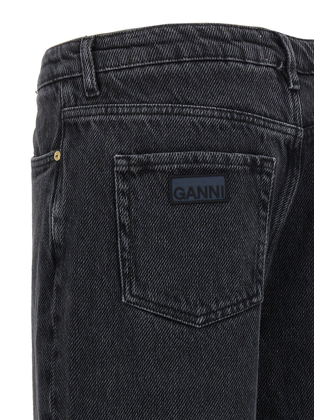 Ganni Black Cotton Jeans Denim