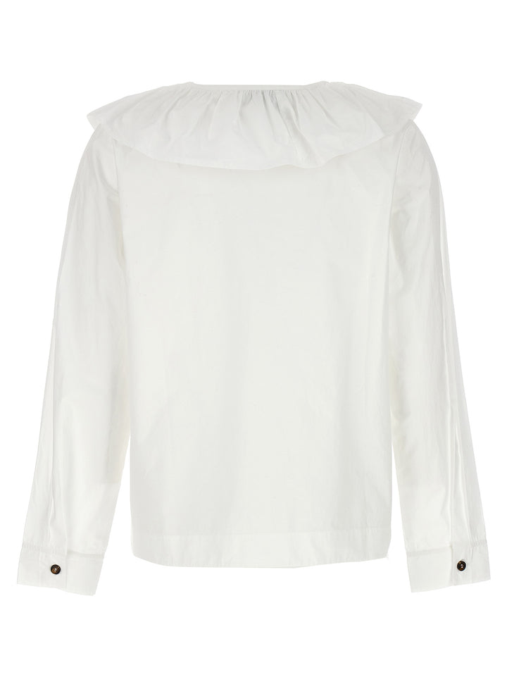 Ganni White Cotton Blouse