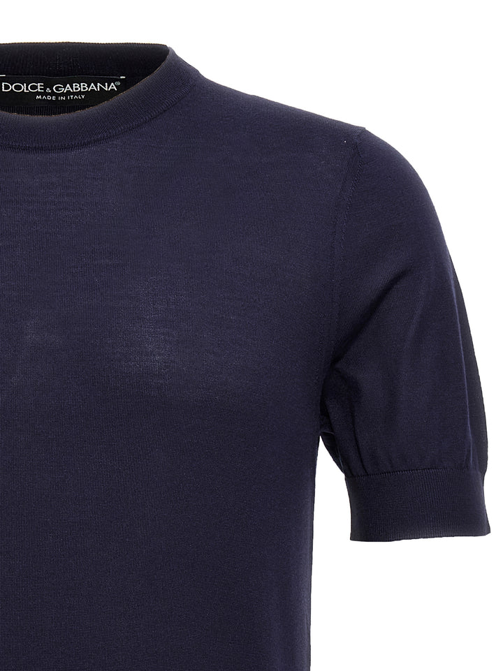 Dolce &amp; Gabbana Blue Silk Cardigan