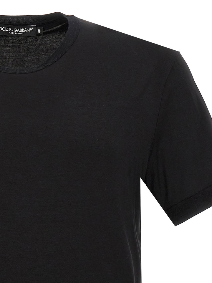 Dolce &amp; Gabbana Black Viscose T-Shirt