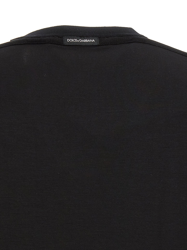 Dolce &amp; Gabbana Black Viscose T-Shirt