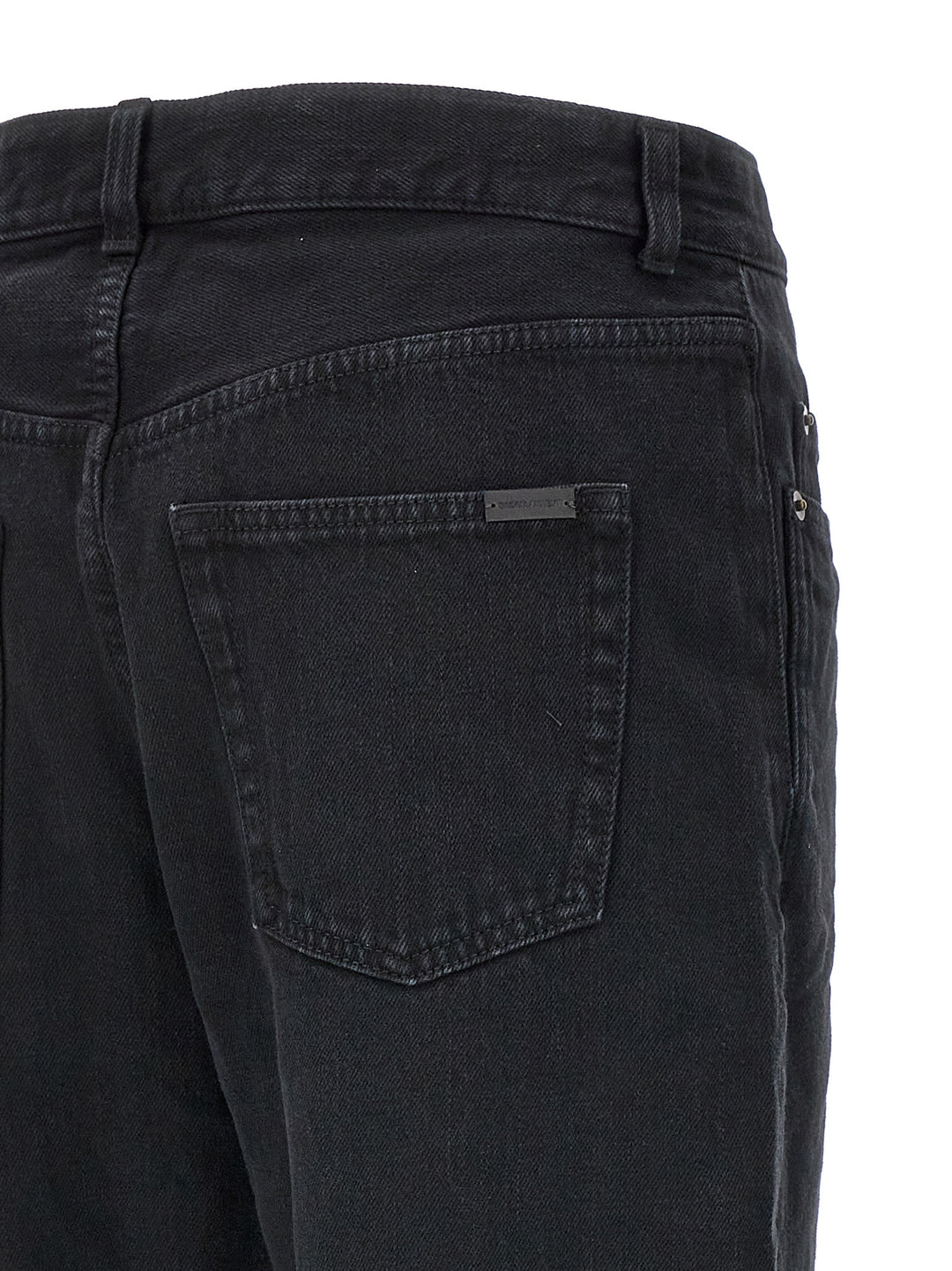 Saint Laurent Black Cotton Straight-Leg Jeans
