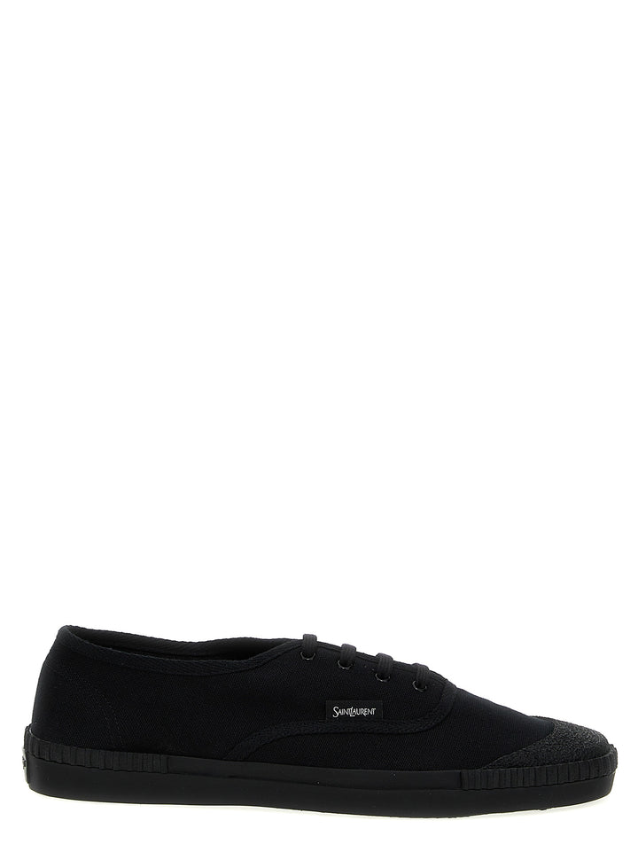 Saint Laurent Black Cotton Low Top Sneakers