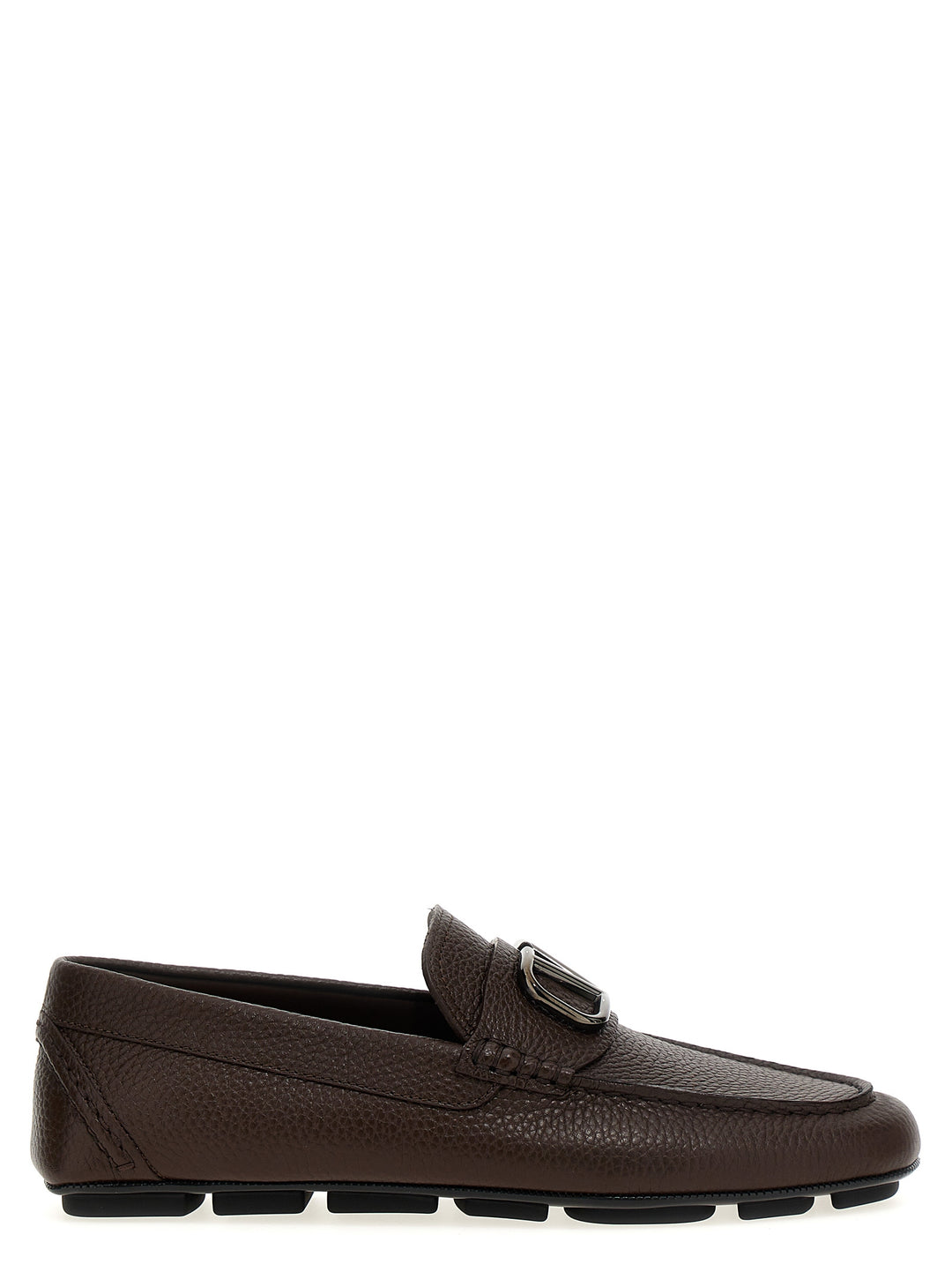 Valentino Garavani Brown Calfskin Slip-On Loafers