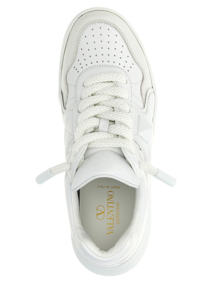 Valentino Garavani White Lamb Leather Low Top Sneakers