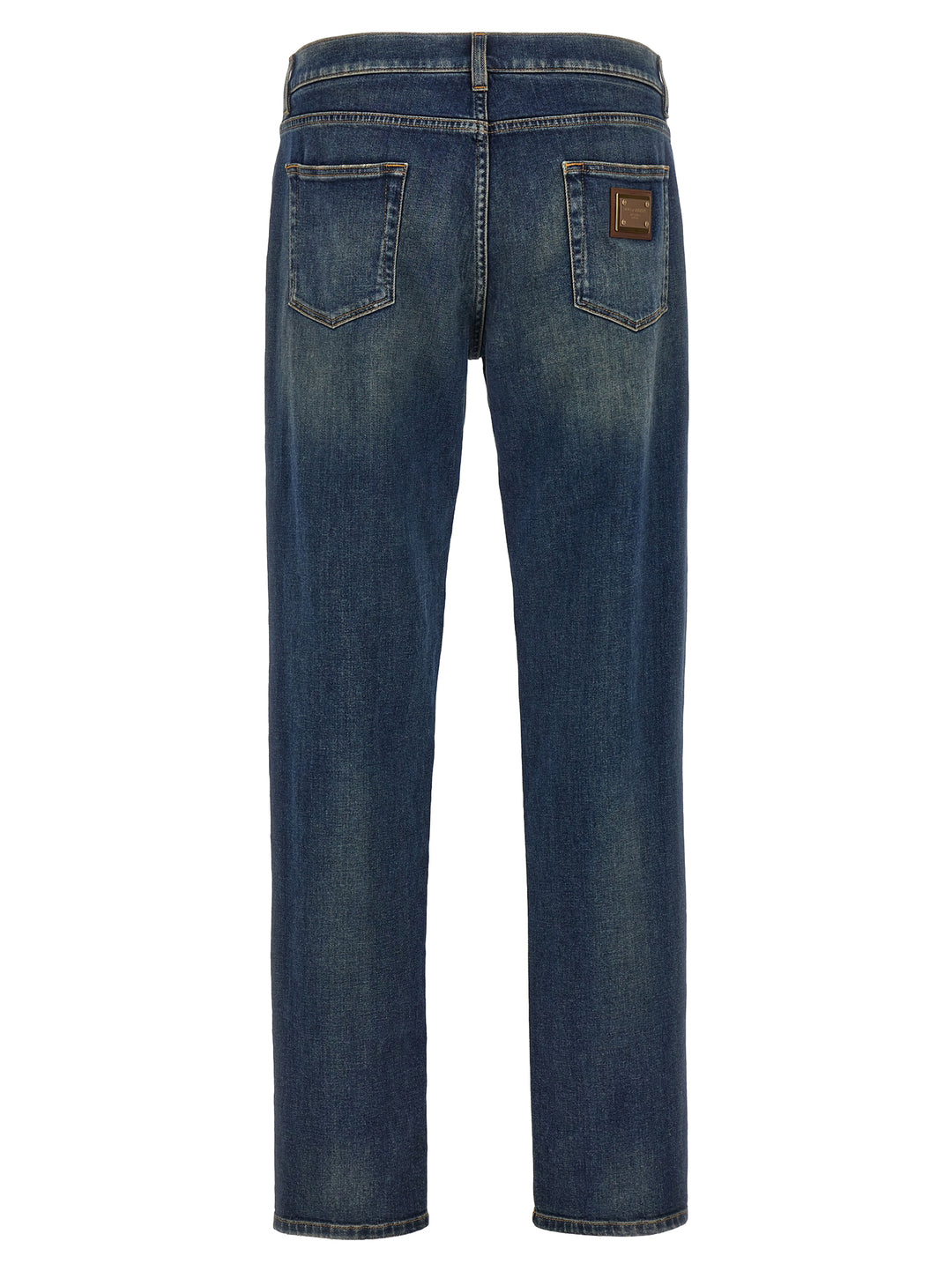 Dolce &amp; Gabbana Blue Cotton Straight-Leg Jeans