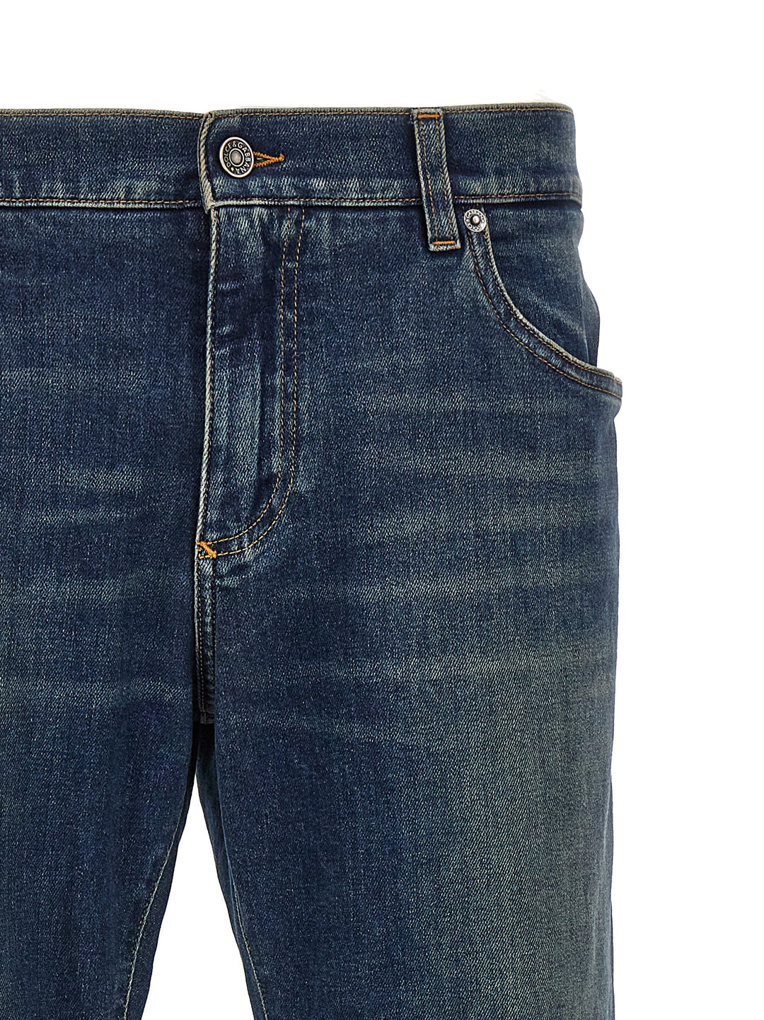 Dolce &amp; Gabbana Blue Cotton Straight-Leg Jeans