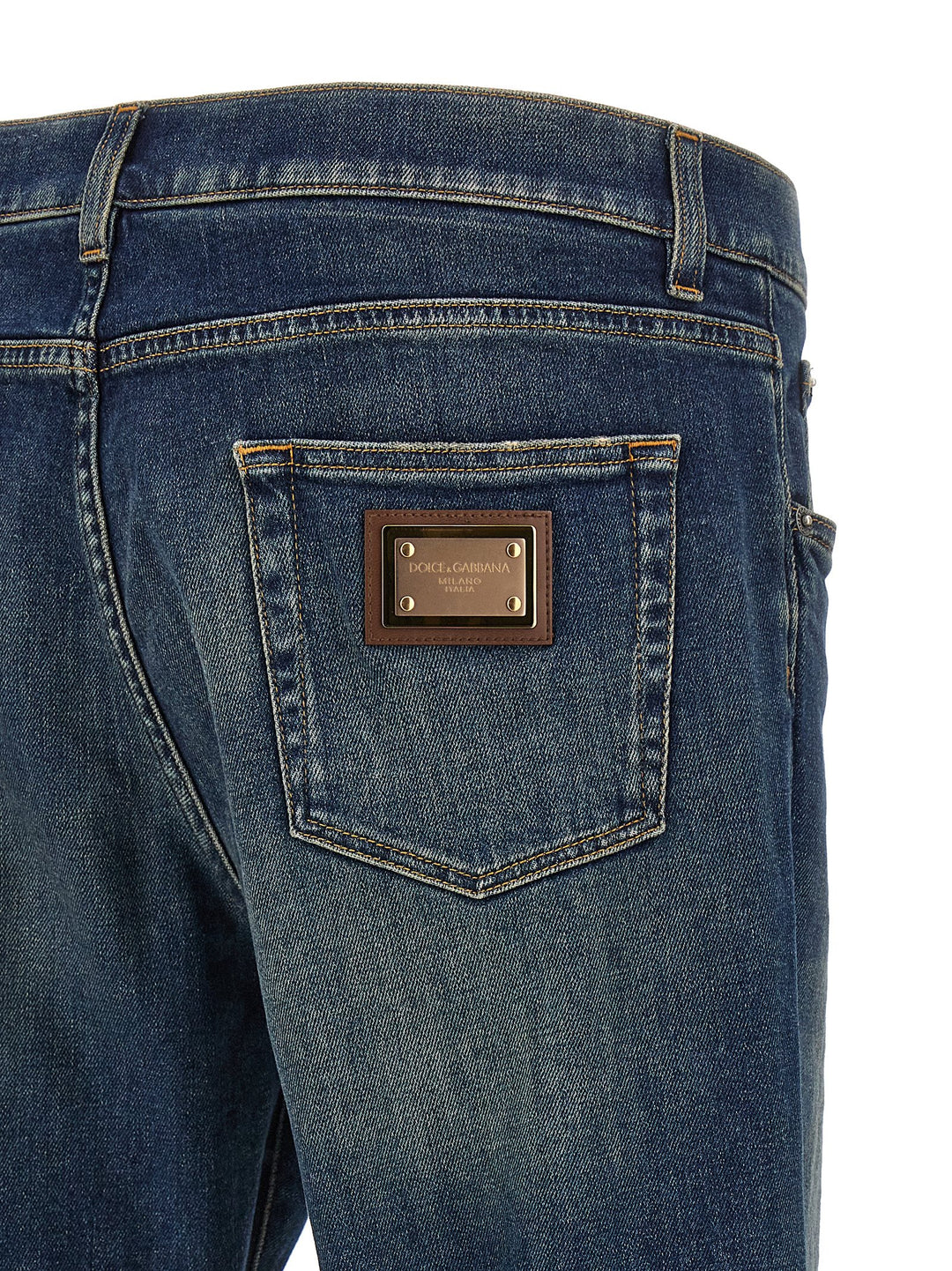 Dolce &amp; Gabbana Blue Cotton Straight-Leg Jeans