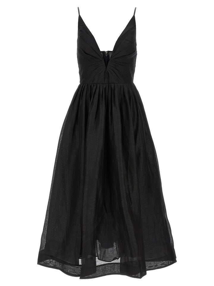 Zimmermann Black Linen Cocktail Dress