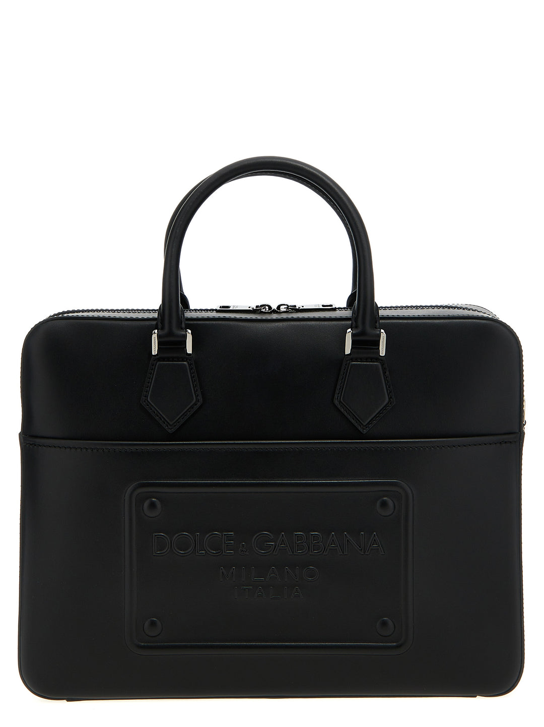 Dolce &amp; Gabbana Black Lamb Leather Tote Bag